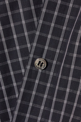 Alexander Wang Layered Tie-front Checked Poplin Shirt - Black