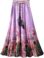 Thumbnail for your product : Aivtalk Girls Pleated Skirt Womens Floral Long Skirt Streak Print Midi Skirt for Ladies
