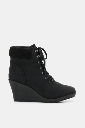 Ardene Faux Leather Wedge Ankle Boots