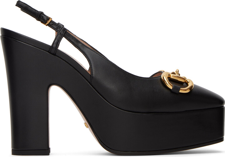 Gucci Black Horsebit Heels ShopStyle Pumps