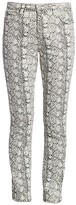 Thumbnail for your product : AG Jeans Mari Snakeskin High-Rise Straight Jeans