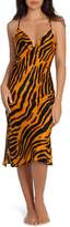 Thumbnail for your product : Midnight Bakery Animal Print Cowl Neck Satin Chemise
