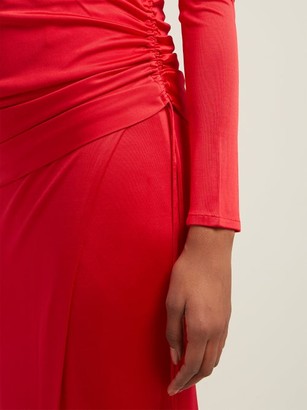 Galvan Allegra Ruched-side Jersey Gown - Red