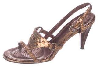Chanel Snakeskin Slingback Sandals