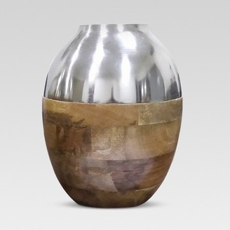 Threshold Silver and Wood Vase Small