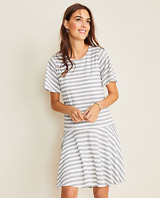 black white vertical striped dress