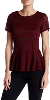 Thumbnail for your product : Bobeau Allover Lace Peplum (Petite)