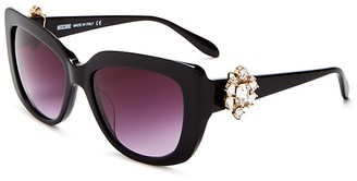 Moschino Rectangle Sunglasses with Clip-On Earrings, 55mm