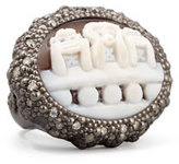 Thumbnail for your product : Amedeo Three Wise Monkeys See No Evil Diamond-Trim Cameo Ring, 0.7ct