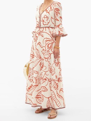 Le Sirenuse Positano Le Sirenuse, Positano - Bella Paisley-print Cotton-crepe Maxi Dress - Orange Print