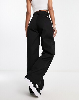 Dickies Grove Hill wide leg pants in black - ShopStyle