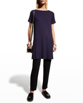 Thumbnail for your product : Eileen Fisher Short-Sleeve Viscose Jersey Tunic