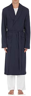 Hanro Men's Cotton Long Robe - Navy