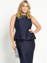 Thumbnail for your product : AX Paris CURVE Ripple Peplum Top (Available in sizes 16-26)