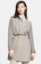 Thumbnail for your product : Fabiana Filippi Belted Wool Blend & Knit Coat