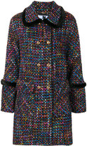 Blumarine - manteau en tweed à boutonnière croisée