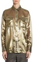 Thumbnail for your product : Brunello Cucinelli Metallic Silk Blouse