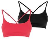 Thumbnail for your product : New Look Teens 2 Pack Pink and Black Racer Back Crop Top Bras
