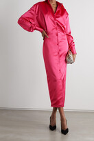 Thumbnail for your product : ATTICO Satin Midi Shirt Dress - Pink