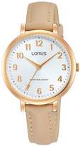 Thumbnail for your product : Lorus womens stylish pink leather strap rose gold case watch