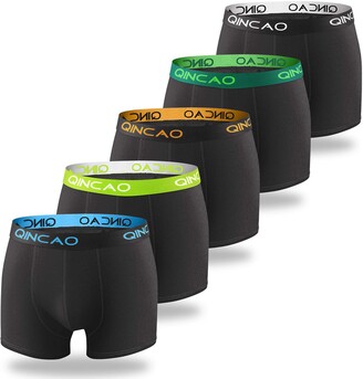 QINCAO Mens Boxer Shorts Multipack Underwear for Man Cotton Stretchy Trunks Pack of 5 ＆ 8 