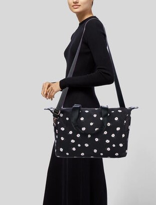 Alice + Olivia Nylon Floral-Print Duffle Bag w/ Tags Black