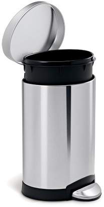 Simplehuman studio 6 Liter Semi-Round Step Trash Can, Brushed Stainless Steel
