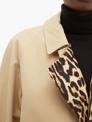 Burberry Leopard-print Lined Cotton Trench Coat - Womens - Beige Multi