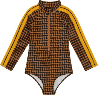 Mini Rodini Houndstooth rashguard swimsuit