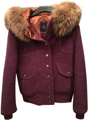 Fay Purple Wool Leather Jacket for Women