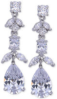 Thumbnail for your product : Nina Silver-Tone Floral Crystal Linear Drop Earrings