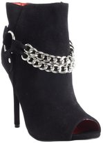 Thumbnail for your product : Charles Jourdan black suede chain detail open toe heel 'Cary' booties