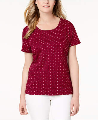 Karen Scott Dot Print T-Shirt, Created for Macy's