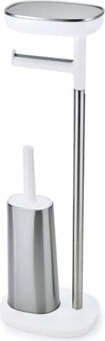 Joseph Joseph EasyStore Plus Standing Toilet Paper Holder with Flex Steel Toilet Brush in Stainless Steel