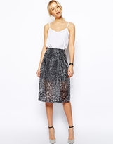Thumbnail for your product : ASOS Midi Skirt in Sheer Burnout