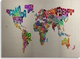 Thumbnail for your product : Trademark Global Michael Tompsett Typography World Map Ii Floating Brushed Aluminum Art