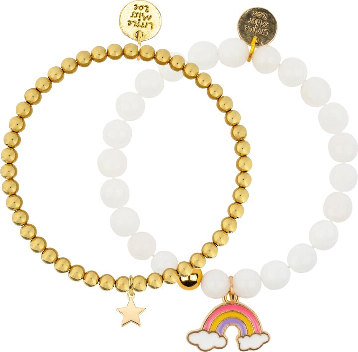 Little Miss Zoe Rainbow Gemstone Bracelet Duo