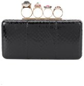 Alexander McQueen - ring clutch bag - women - Peau de serpent - Taille Unique