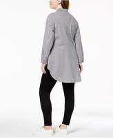 Thumbnail for your product : Almost Famous Trendy Plus Size Cotton Embellished High-Low Peplum Shirt