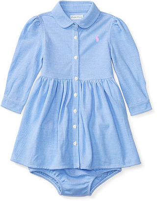 Ralph Lauren Baby Girl Knit Oxford Dress & Bloomer