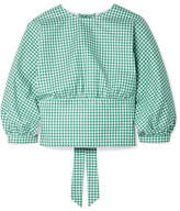 Thumbnail for your product : MDS Stripes Louise Open-back Gingham Cotton-poplin Top