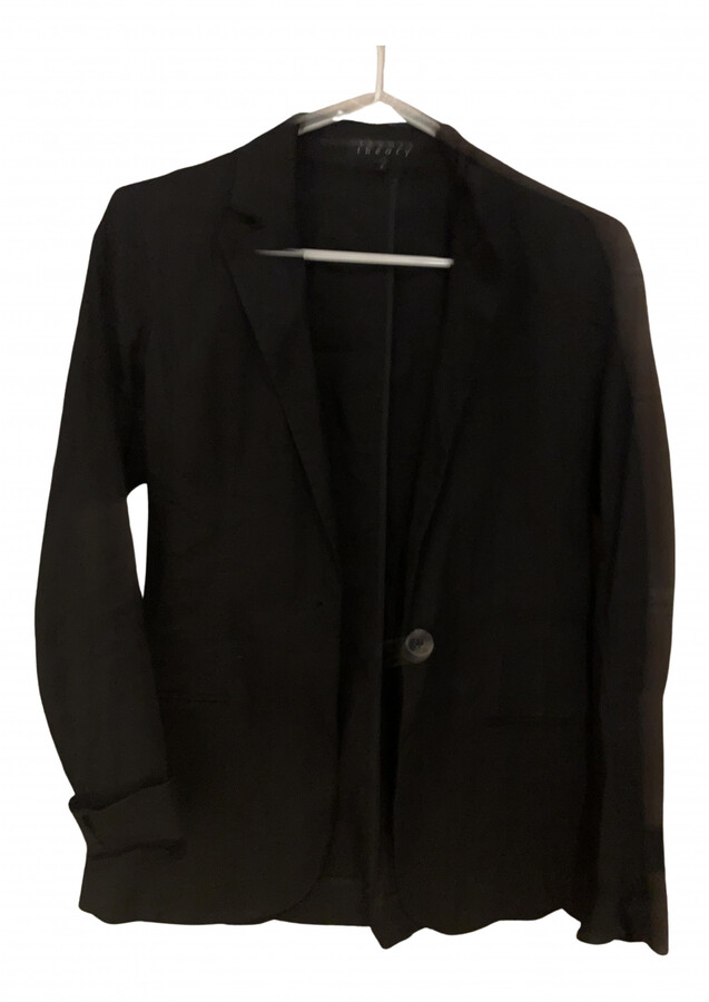 Theory Black Linen Jackets ShopStyle