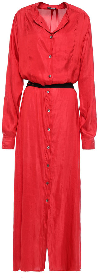 red maxi shirt