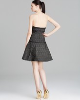Thumbnail for your product : ABS by Allen Schwartz Dress - Strapless Jacquard Drop Waist Flare Hem