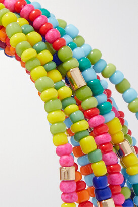 Roxanne Assoulin Patchwork Set Of 12 Gold-tone Beaded Bracelets - Pink
