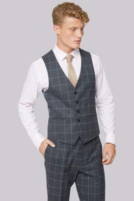 Moss Bros Skinny Fit Charcoal Windowpane Suit