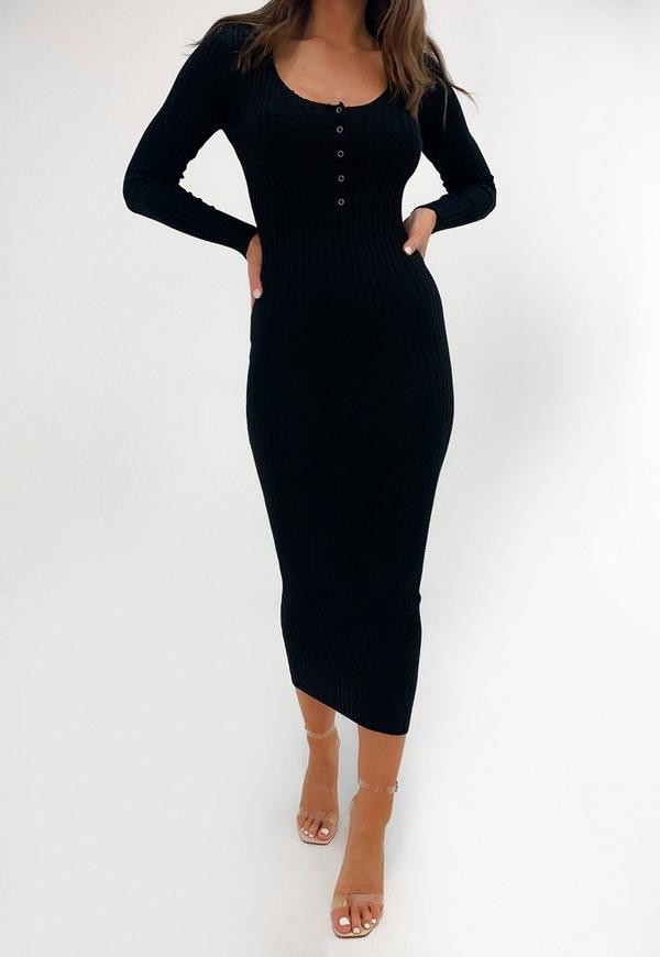 midaxi dress long sleeve