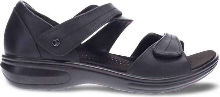 Revere Women's Geneva Strappy Adjustable Sandal In Black Leather