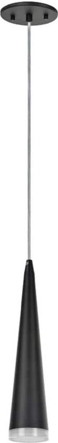 Aspen Creative Corporation 1-Light Matte Black Integrated LED Mini Pendant with Metal Shade