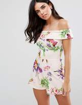 Thumbnail for your product : Oh My Love Bardot Playsuit In Floral Print